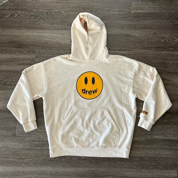 Authentic‎ EUC Drew House Mascot Hoodie Chalk White Smiley Face Logo M Pullover - Picture 4 of 14